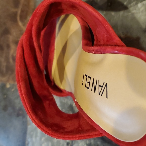 Vaneli | Red Suede Heeled Slide | Size 7.5 - Picture 12 of 14
